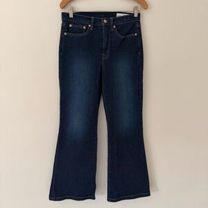 Gap Jeans 70s Flare High Rise Blue Denim Dark Wash 28 Petite